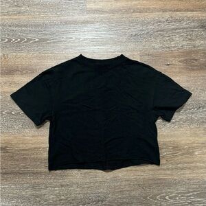 Black Short Sleeve Cropped T shirt